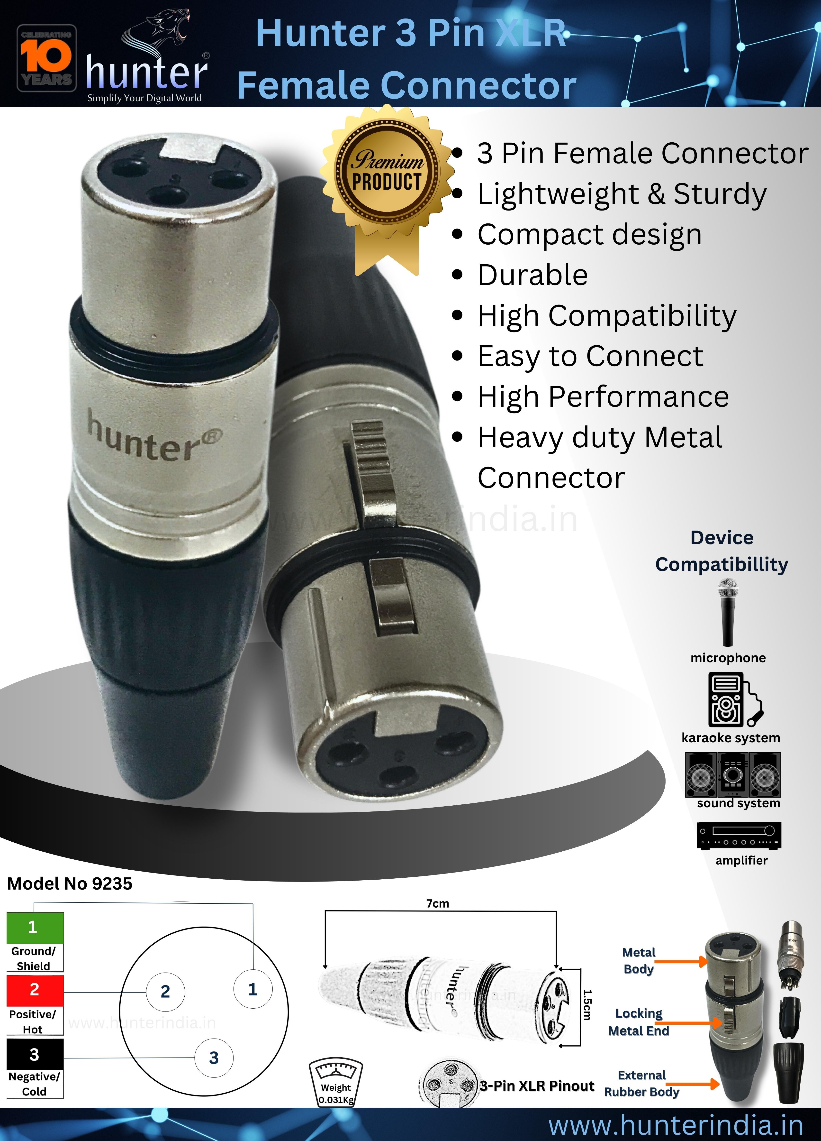 9235 Hunter 3 Pin XLR connector (Female)